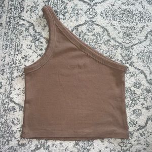 Abercrombie & Fitch One Shoulder Ribbed Tank